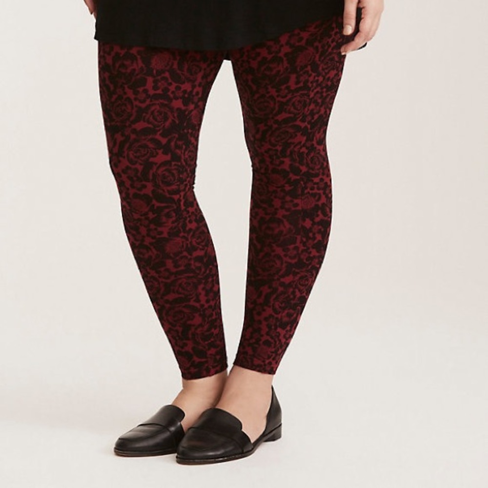 Rose floral print leggings